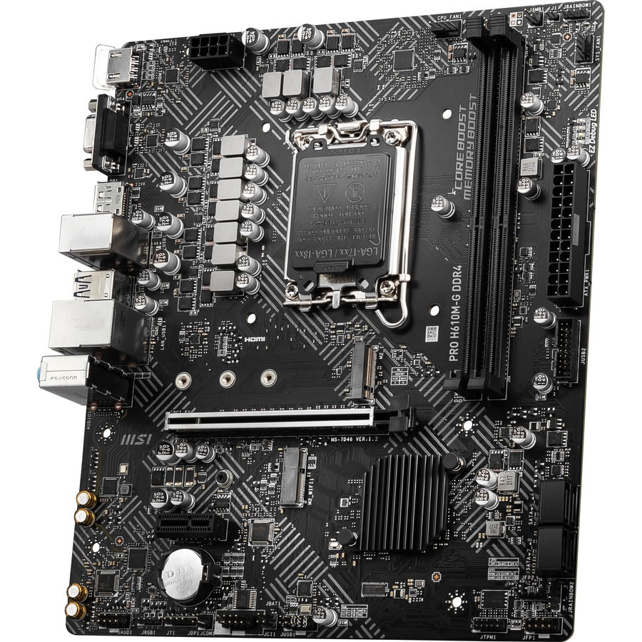 MSI H610M-G DDR4 Desktop Motherboard - Intel H610 Chipset - Socket LGA-1700 - Micro ATX PROH610MGD4
