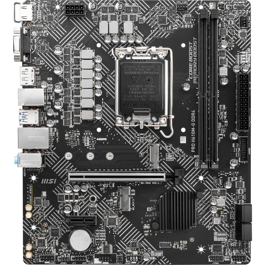 MSI H610M-G DDR4 Desktop Motherboard - Intel H610 Chipset - Socket LGA-1700 - Micro ATX PROH610MGD4