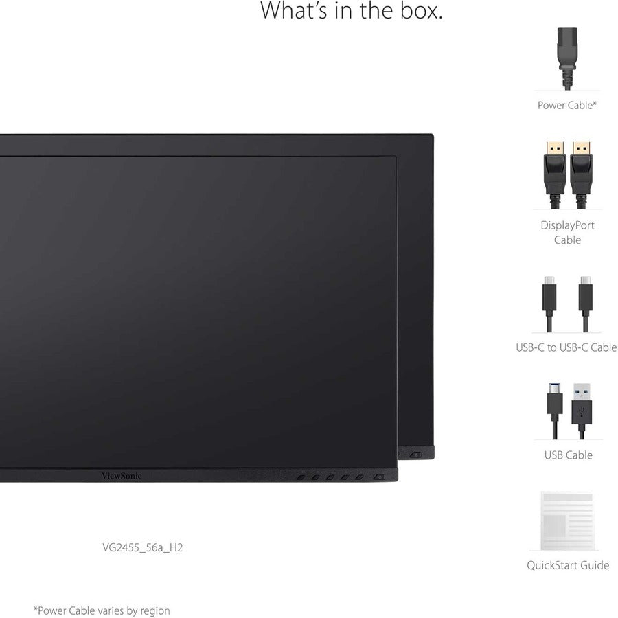 ViewSonic VG2455_56A_H2 24 Inch Dual Pack Head-Only 1080p IPS Monitors with USB C 3.2 with 90W Power Delivery, Docking Built-In, HDMI, VGA for Home and Office VG2455_56A_H2