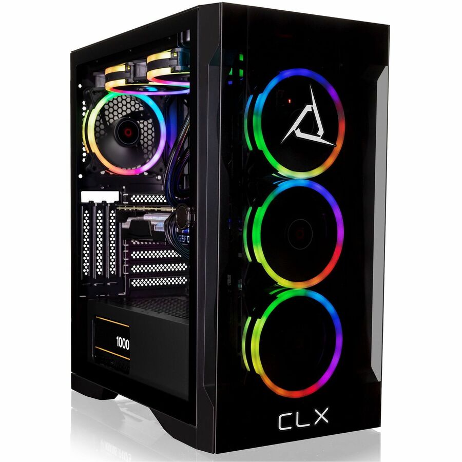 CLX SET Gaming Desktop - Liquid Cooled AMD Ryzen 9 7900X 4.7GHz 12-Core Processor, 32GB DDR5 Memory, GeForce RTX 4090 24GB GDDR6X Graphics, 1TB SSD, 4TB HDD, WiFi, Windows 11 Home 64-bit TGMSETRTH2A01BM
