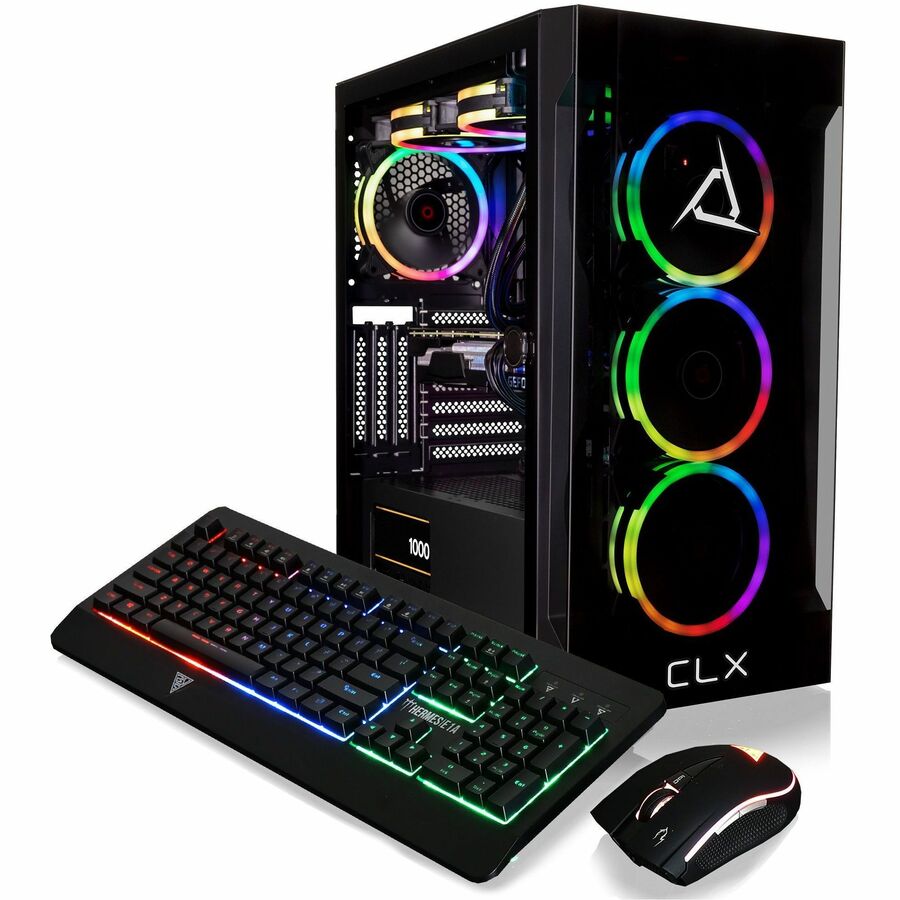 CLX SET Gaming Desktop - Liquid Cooled AMD Ryzen 9 7900X 4.7GHz 12-Core Processor, 32GB DDR5 Memory, GeForce RTX 4090 24GB GDDR6X Graphics, 1TB SSD, 4TB HDD, WiFi, Windows 11 Home 64-bit TGMSETRTH2A01BM