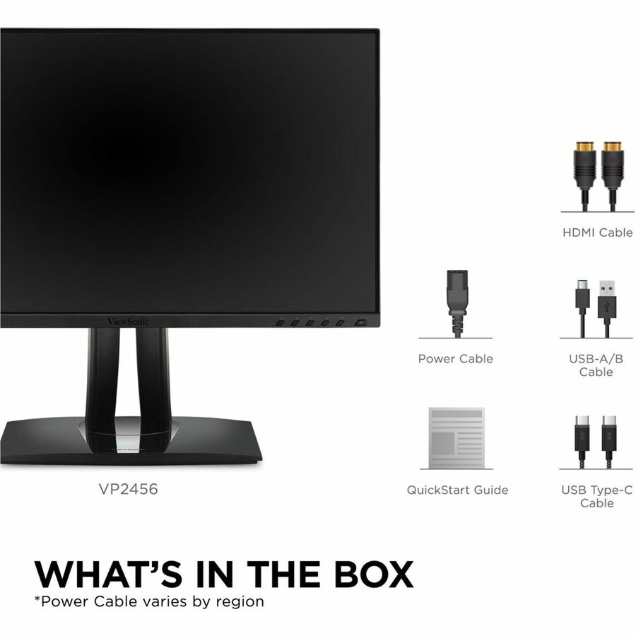 ViewSonic VP2456 24 Inch 1080p IPS Monitor with Ultra-Thin Bezels, Pantone Validated, HDMI, DisplayPort and 60W USB C VP2456