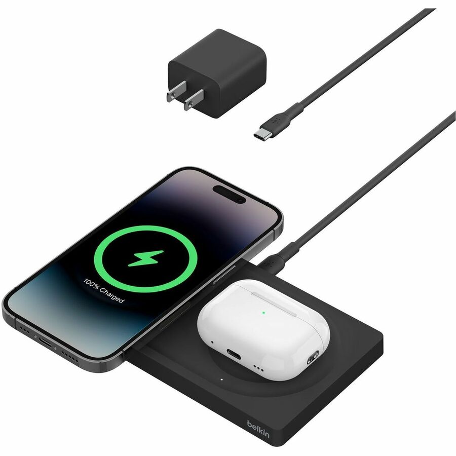 Belkin BoostCharge Pro 2-in-1 Wireless Charging Pad with MagSafe 15W WIZ019ttBK
