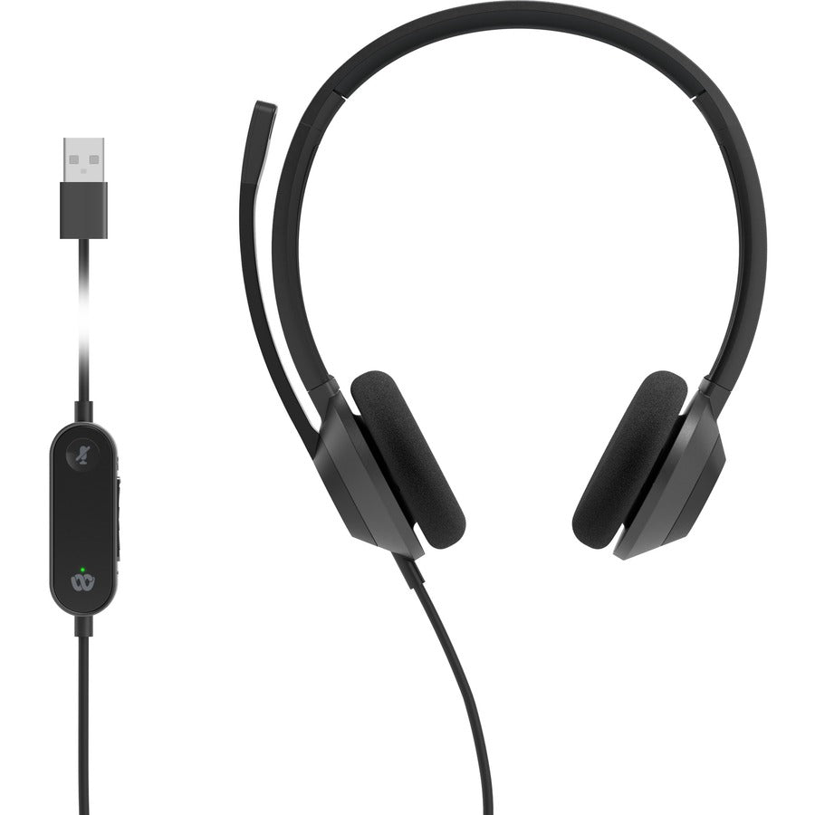 Cisco Headset 322 Wired Dual On-Ear Carbon Black USB-A HS-W-322-C-USB
