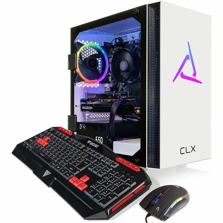 CLX SET TGMSETRXM2508WM Gaming Desktop Computer - AMD Ryzen 5 5600 - 16 GB - 1 TB SSD - Micro Tower - White TGMSETRXM2508WM