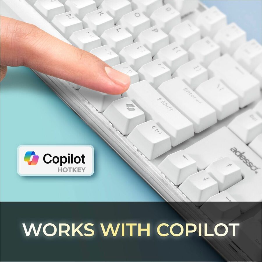 Adesso Multi-OS Illuminated Mechanical Keyboard With CoPilot AI Hotkey AKB-680UW