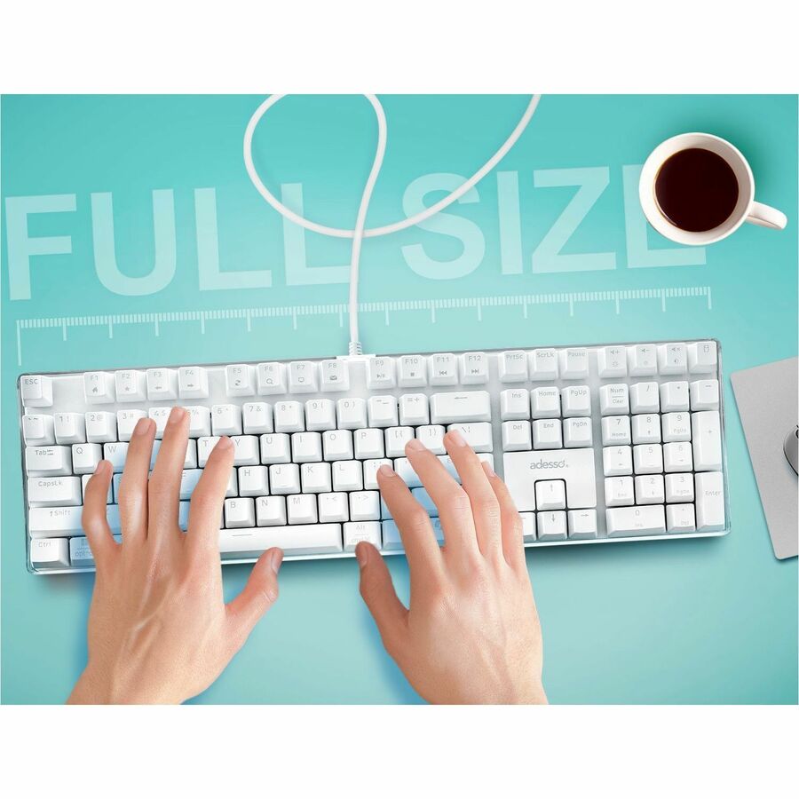 Adesso Multi-OS Illuminated Mechanical Keyboard With CoPilot AI Hotkey AKB-680UW