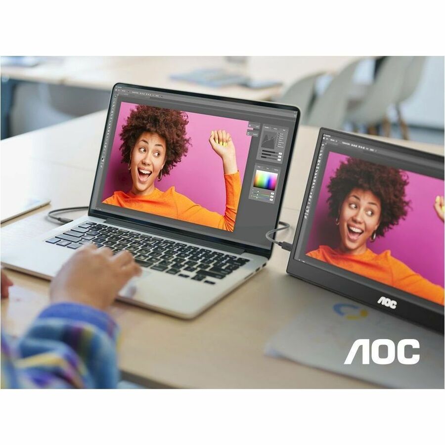 AOC 16T3E 16" Class Full HD LED Monitor - 16:9 - Black 16T3E