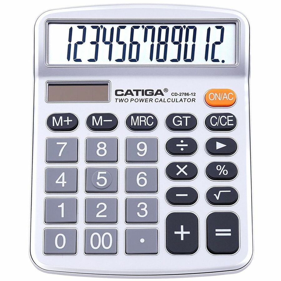 Adesso CD-2786S 12 Digits Basic Calculator (Silver) CD-2786S