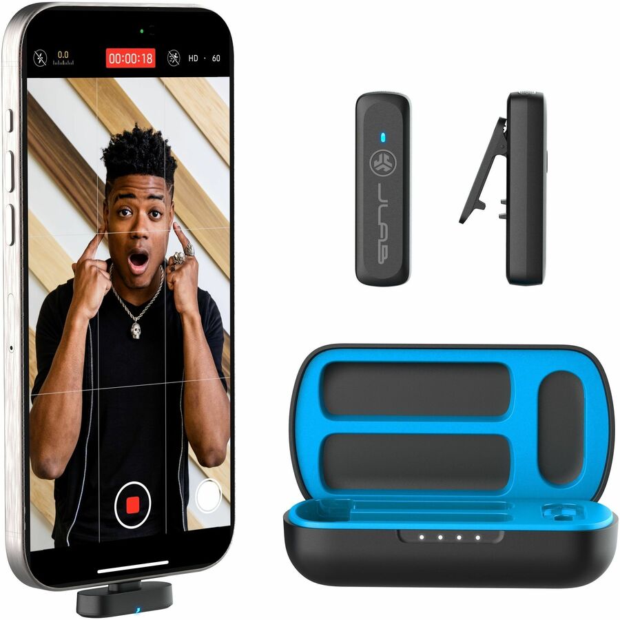 JLab Wireless Microphone for Content Production, Recording MCREATERBLK84