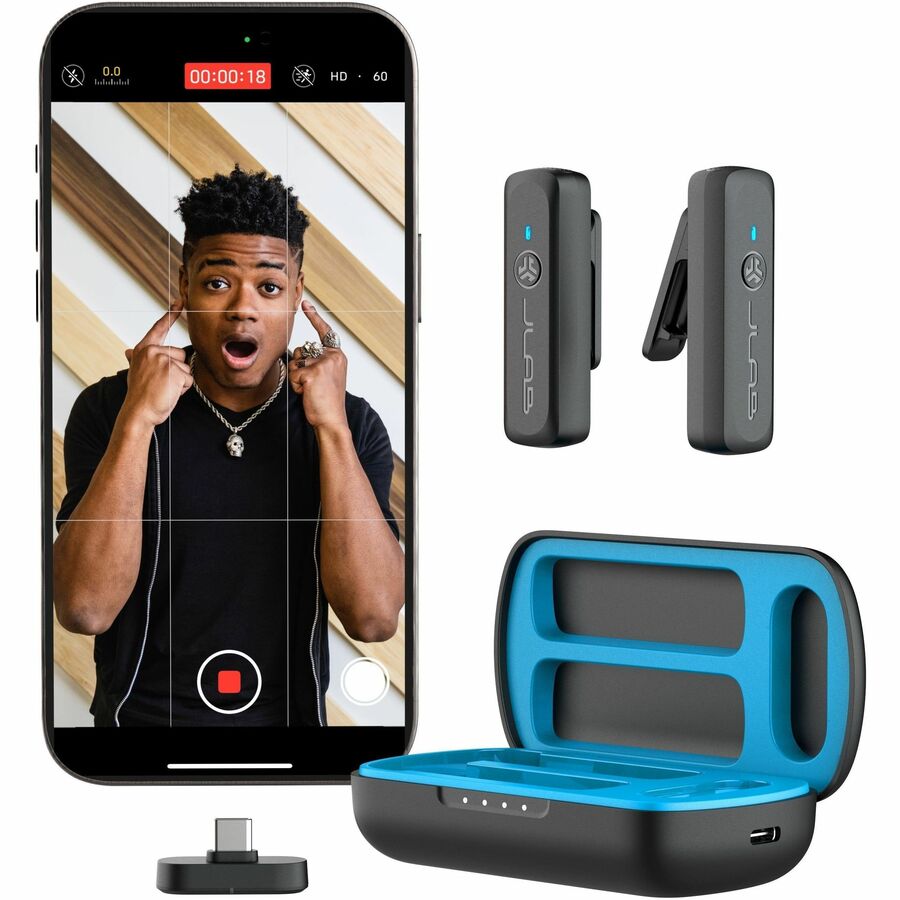 JLab Wireless Microphone for Content Production, Recording MCREATERBLK84