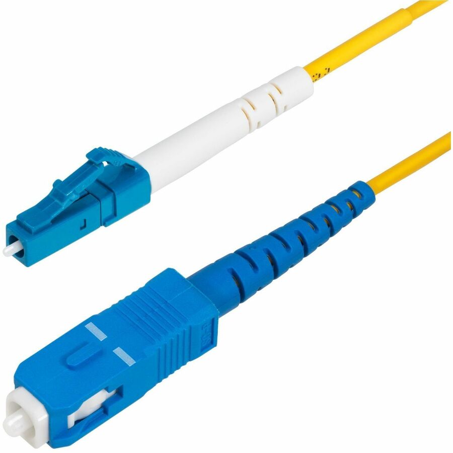 StarTech.com 15m (49.2ft) LC to SC (UPC) OS2 Single Mode Simplex Fiber Optic Cable, 9/125, 40G/100G, Low Insertion Loss, LSZH Jumper Cord SPSMLCSC-OS2-15M