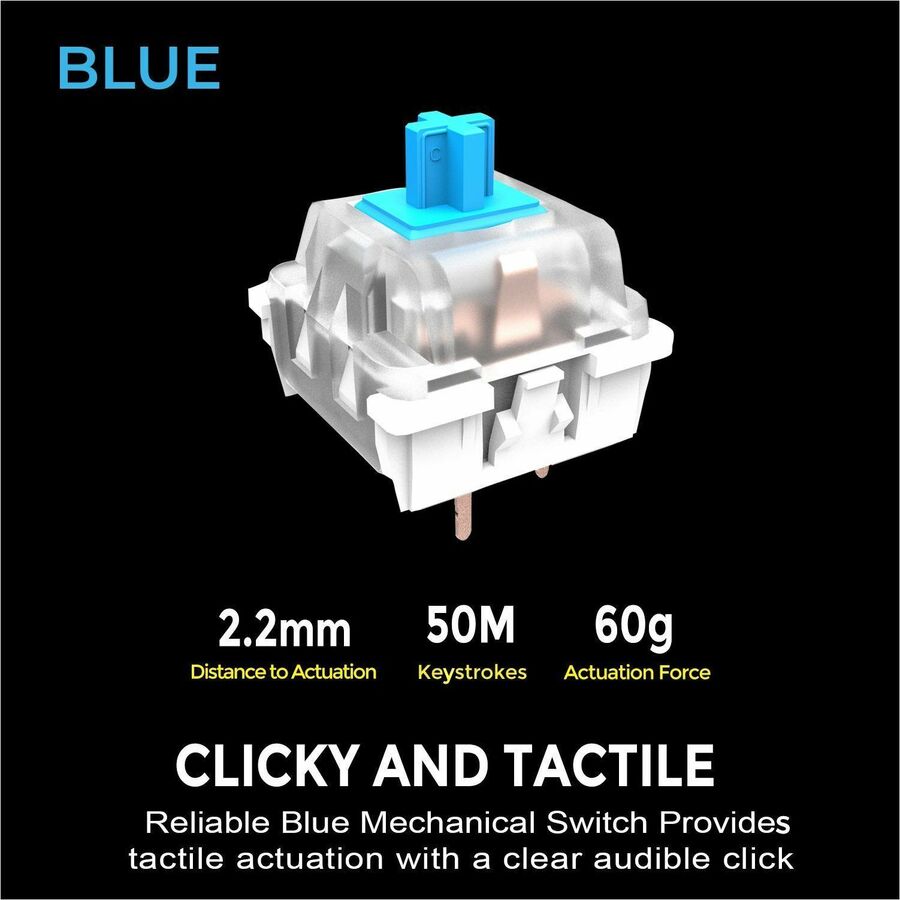 Adesso Multi-OS Mechanical Compact Keyboard With CoPilot AI Hotkey AKB-610UB