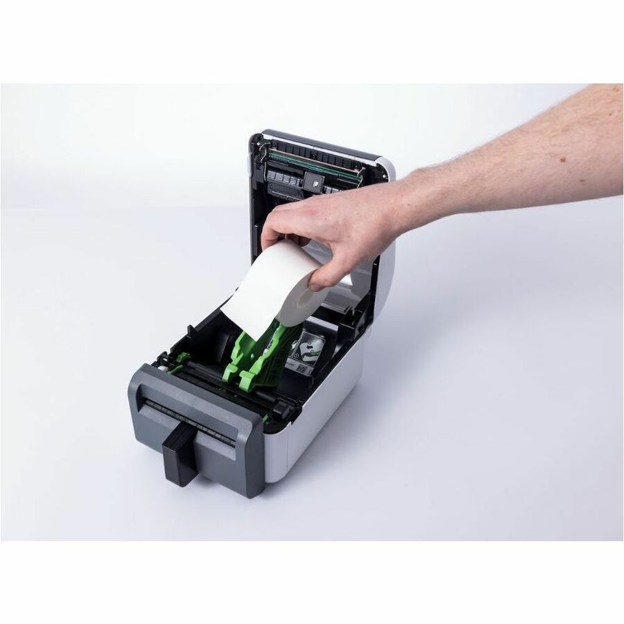 Brother TD-4550DNWBFC Desktop Direct Thermal Printer - Monochrome - Label Print - Fast Ethernet - USB - USB Host - Serial - Bluetooth 4.2 - IEEE 802.11a/b/g/n Wireless LAN - With Cutter TD4550DNWBFC