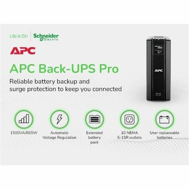 APC by Schneider Electric BR1500G 120V Backup System BR1500G