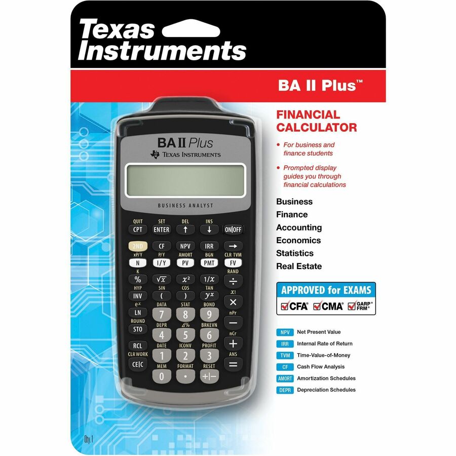 Texas Instruments BA II Plus Financial Calculator IIBAPL/TBL/1L1