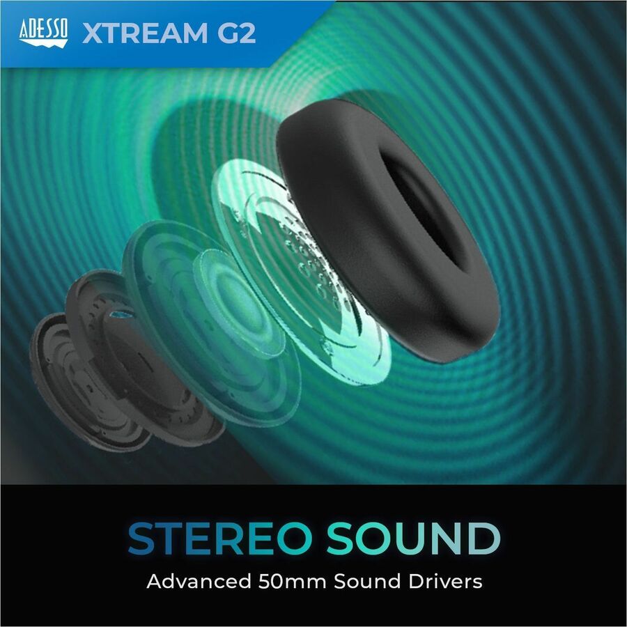 Adesso Stereo USB Gaming Headset with Microphone XTREAM G2