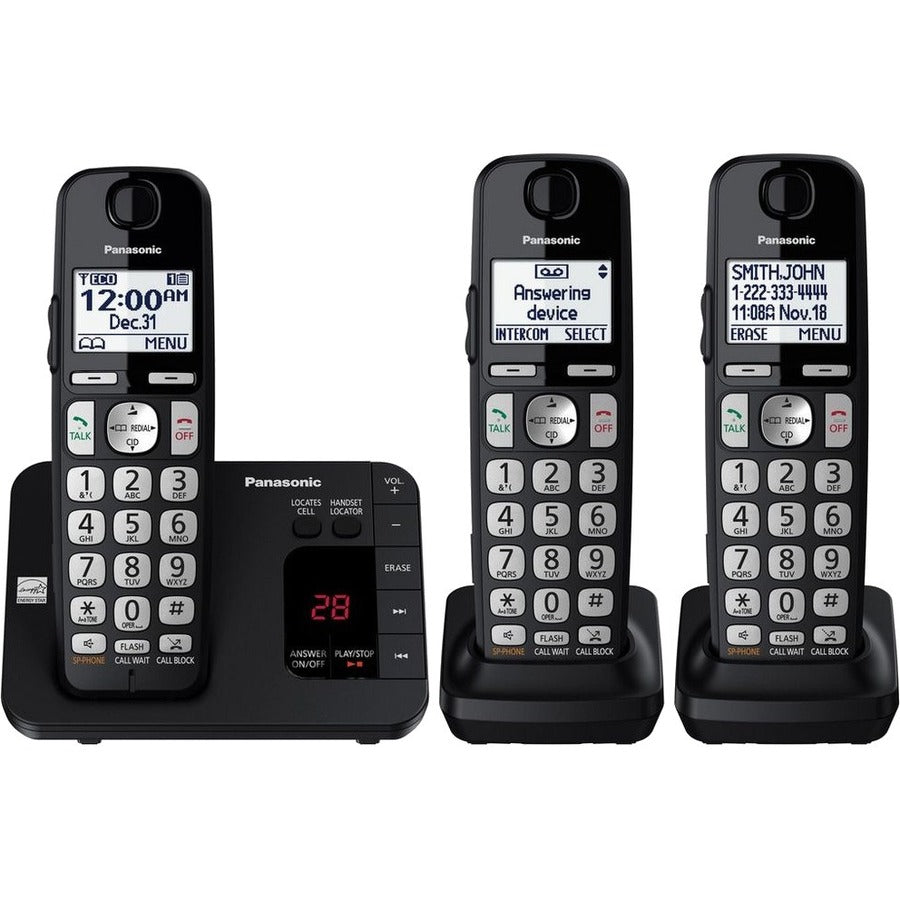 Panasonic KX-TGE433B DECT 6.0 Plus 1.90 GHz Cordless Phone - Black KX-TGE433B