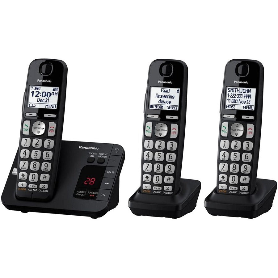 Panasonic KX-TGE433B DECT 6.0 Plus 1.90 GHz Cordless Phone - Black KX-TGE433B
