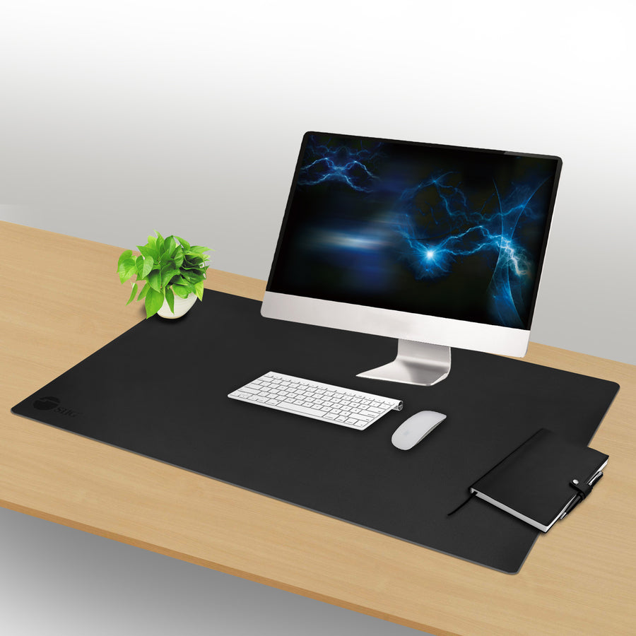 SIIG Large Artificial Leather Smooth Desk Mat Protector - Black CE-PD0412-S1