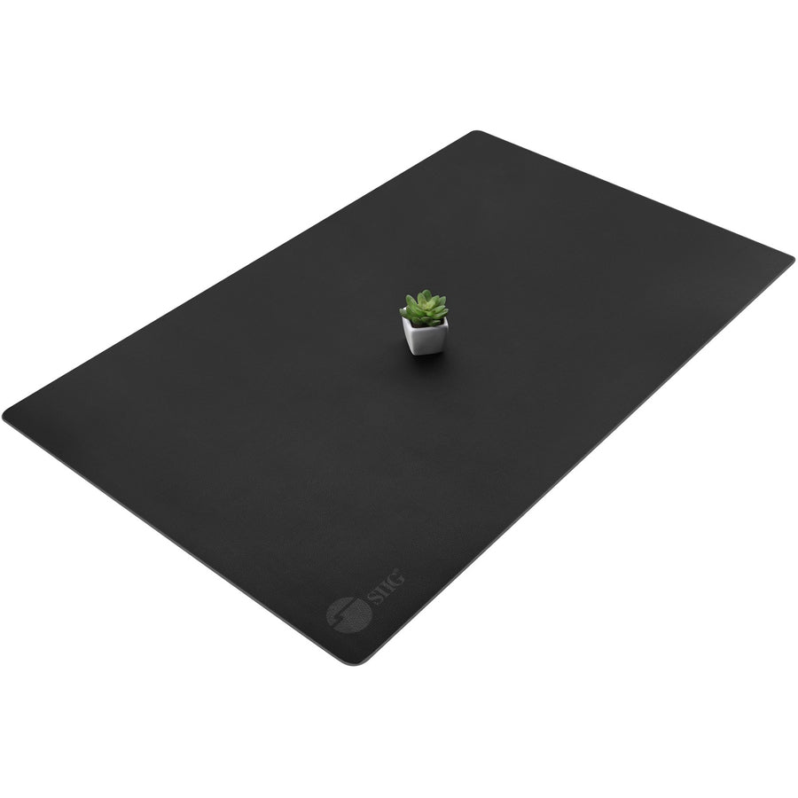 SIIG Large Artificial Leather Smooth Desk Mat Protector - Black CE-PD0412-S1