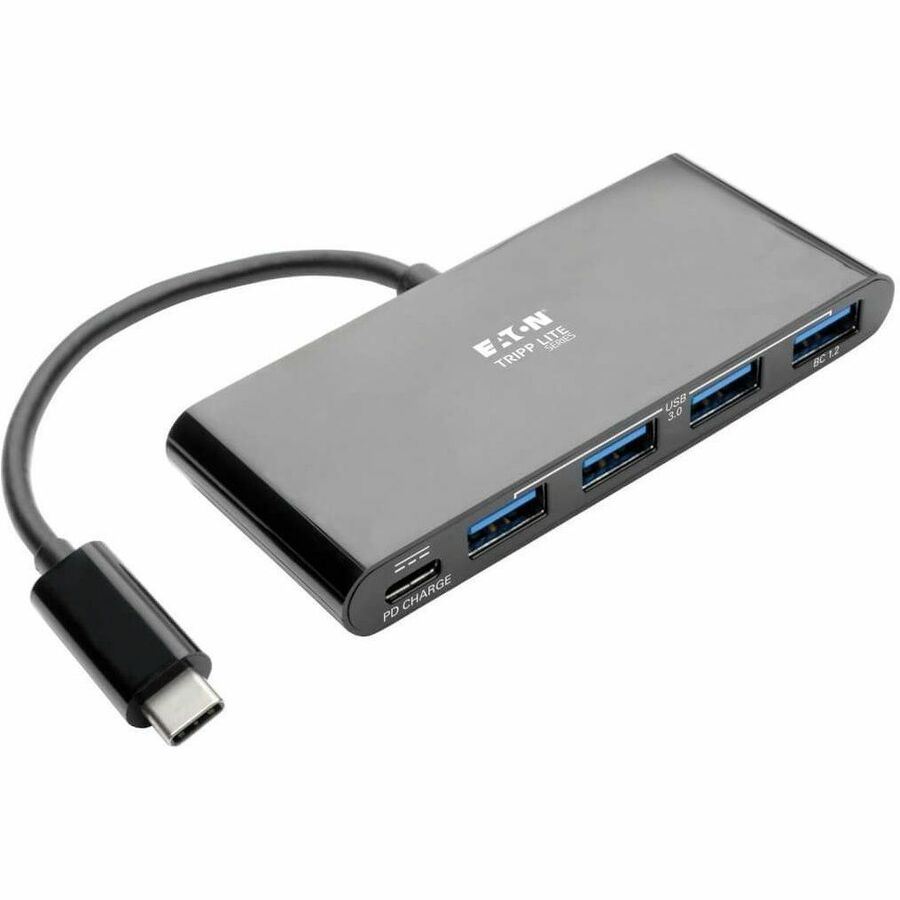 Eaton Tripp Lite Series 4-Port USB-C Hub, USB 3.x (5Gbps), 4x USB-A Ports, 60W PD Charging, Black U460-004-4AB-C