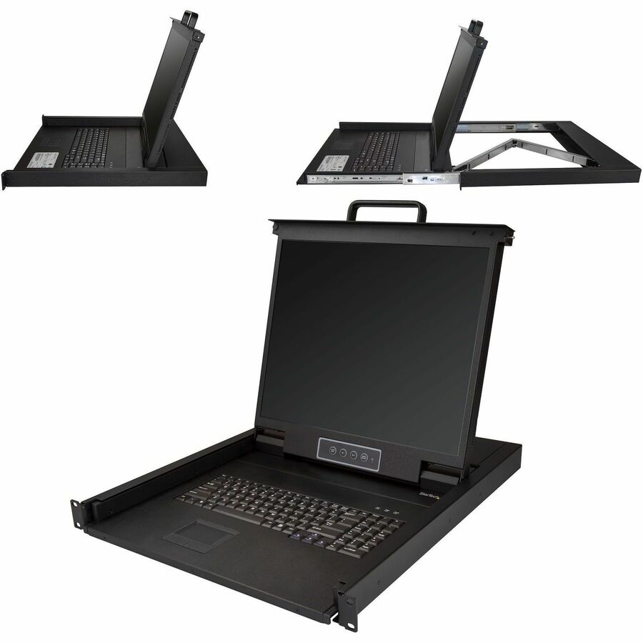 StarTech.com Rackmount KVM Console - 1U 19" LCD Monitor Single Port VGA KVM Server Rack Drawer includes Cables & Hardware - USB Support RKCONS1901