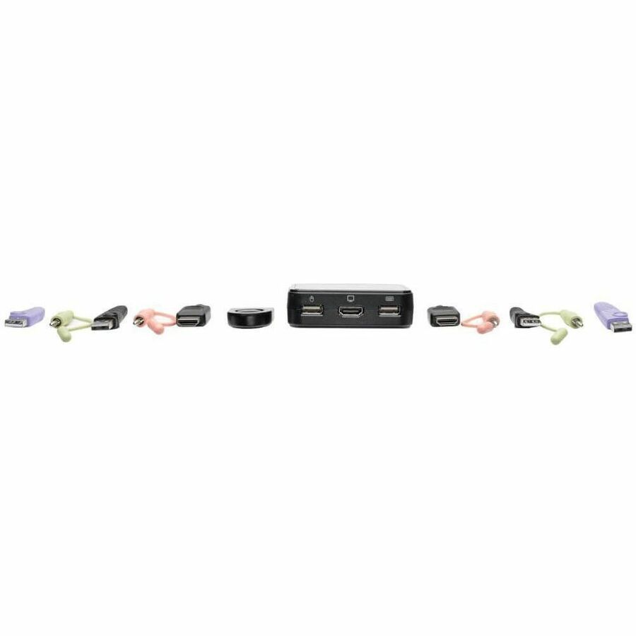 Eaton Tripp Lite Series 2-Port USB/HD Cable KVM Switch with Audio/Video, Cables and USB Peripheral Sharing B032-HUA2