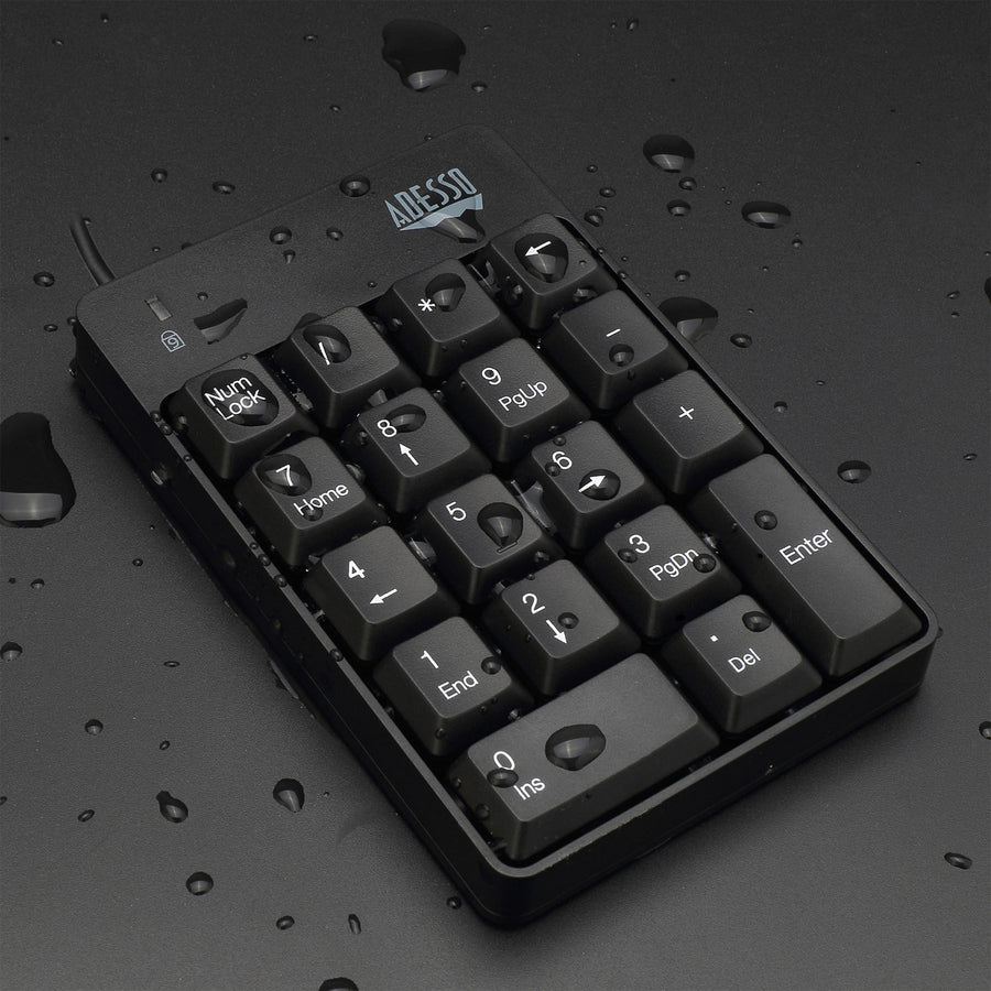 Adesso USB Spill Resistant 18-Key Numeric Keypad AKB-601UB