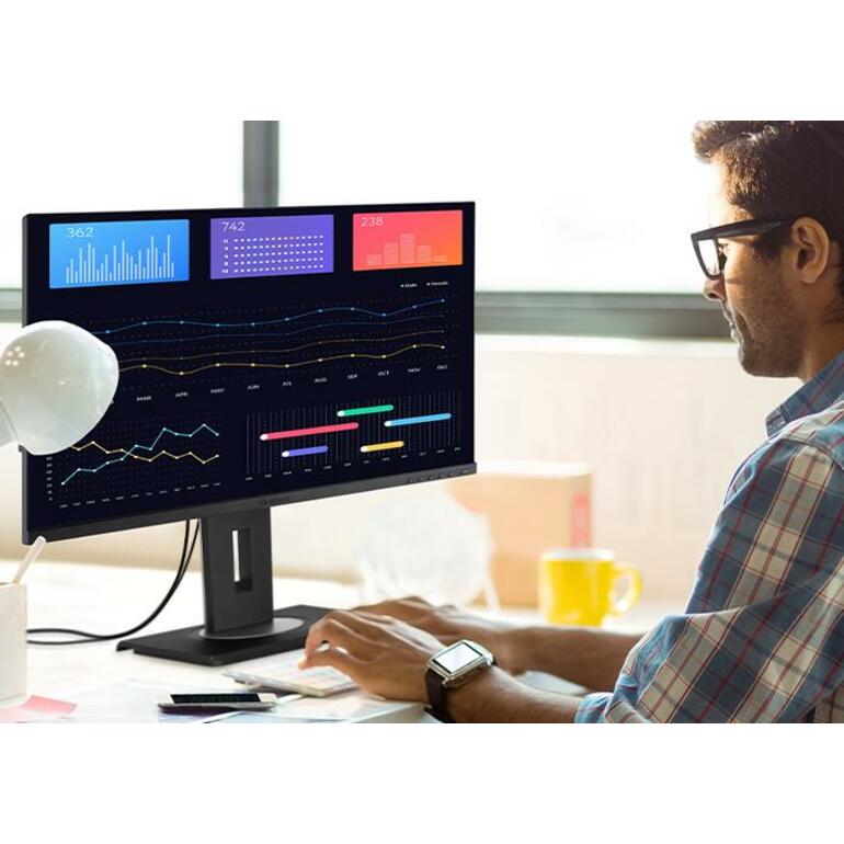 ViewSonic VG2456 24 Inch 1080p Monitor with USB C 3.2, Docking Built-In Gigabit Ethernet and 40 Degree Tilt Ergonomics for Home and Office VG2456