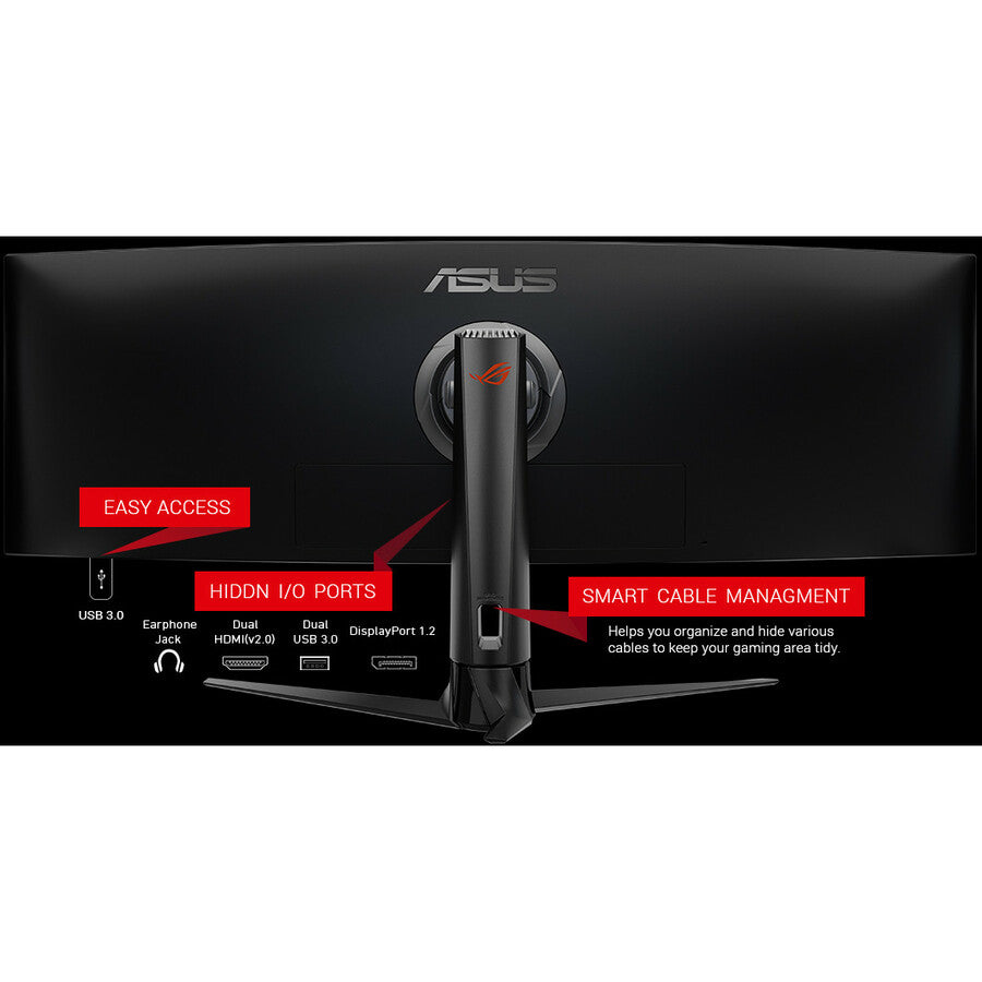 Asus ROG Strix XG49VQ 49" Class Double Full HD (DFHD) Curved Screen Gaming LCD Monitor - 32:9 - Black XG49VQ