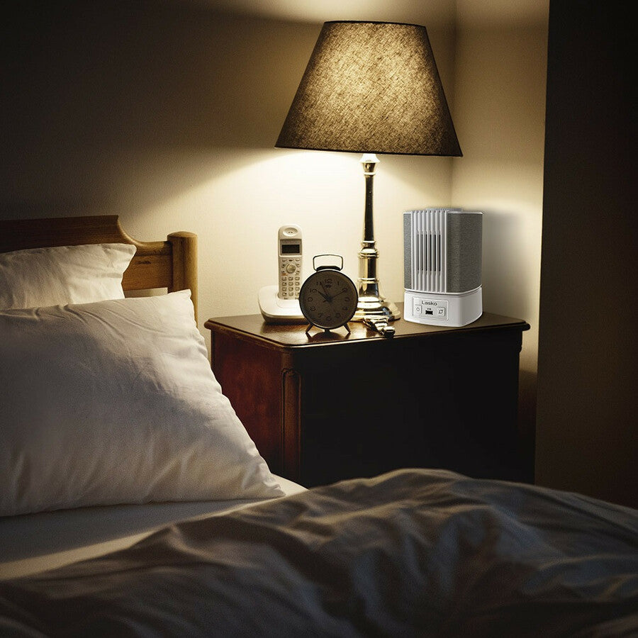 Lasko SlumberBreeze 2-in-1 Personal Fan With White Noise, White SB101