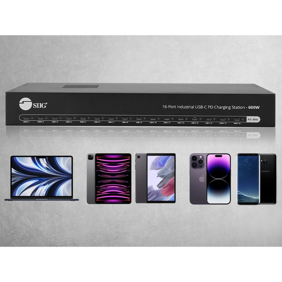 16-Port Industrial USB-C PD Charging Station - 600W ID-US0A11-S1