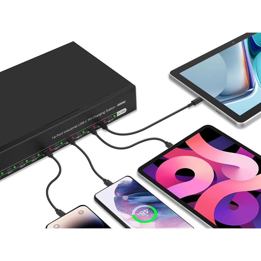 16-Port Industrial USB-C PD Charging Station - 600W ID-US0A11-S1