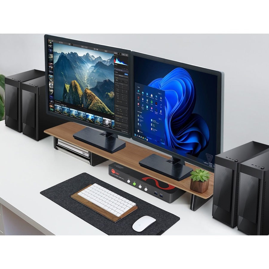 SIIG 4-Port DisplayPort 1.4 8K MST Dual Head KVM Console Switch CE-KV0H11-S1