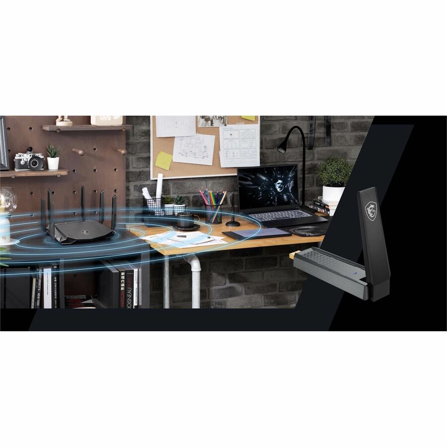 MSI IEEE 802.11 a/b/g/n/ac/ax Dual Band Wi-Fi Adapter for Computer/Notebook AX1800 WIFI USB