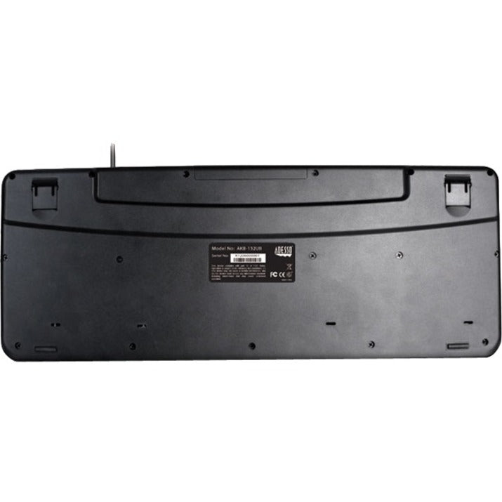 Adesso Spill-Resistant Multimedia Desktop Keyboard (USB) AKB-132UB