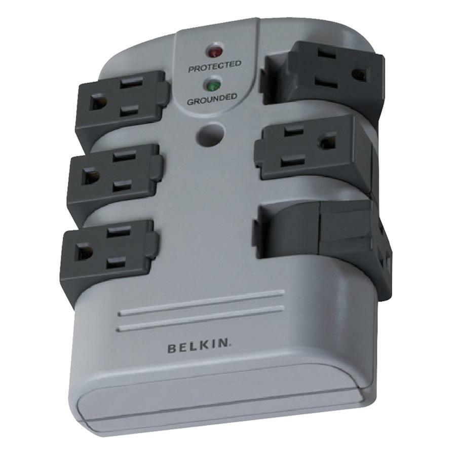 Belkin 6 Outlet Pivot Plug Surge Protector - Wall Mounted - 1080 Joules BP106000