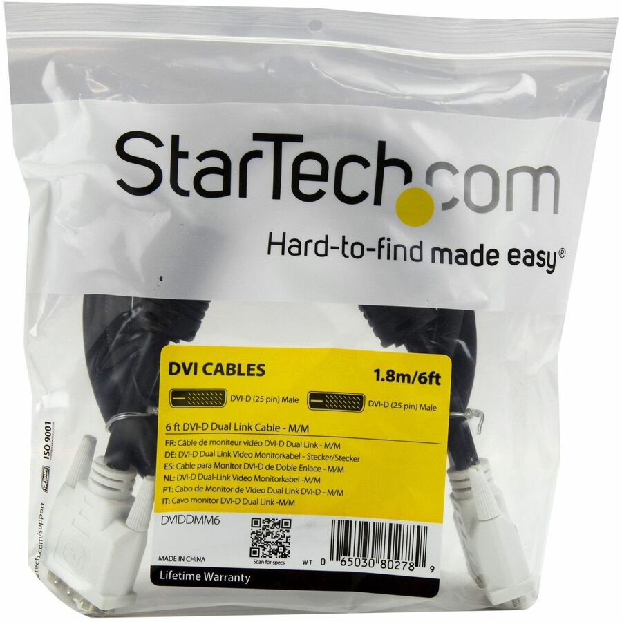 StarTech.com 6 ft DVI-D Dual Link Cable - M/M DVIDDMM6