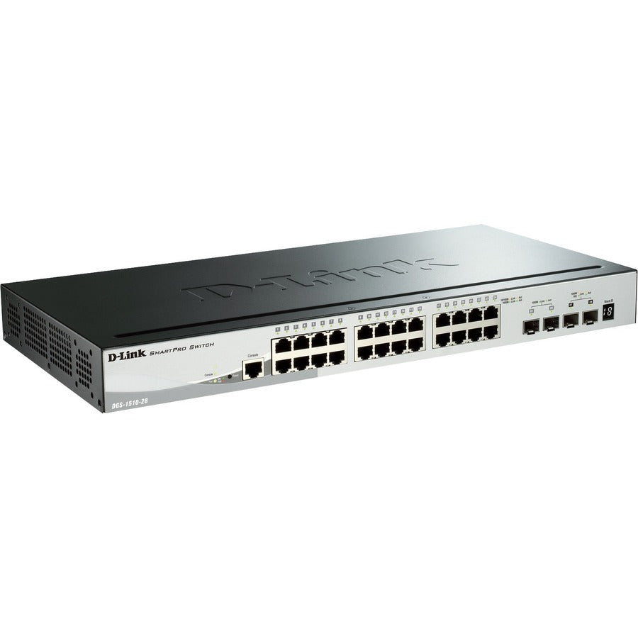 DGS-1510 Series Smart Managed 28-Port Gigabit Switch including 4 10GbE SFP+ Ports DGS-1510-28X