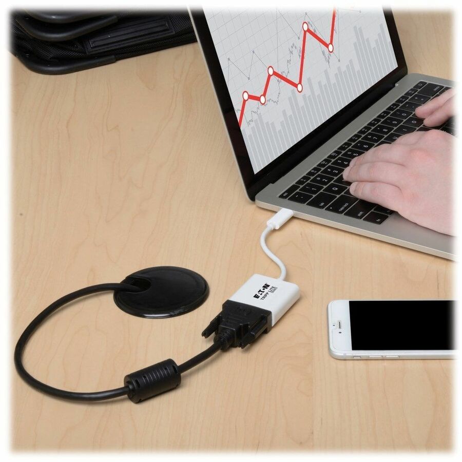 Eaton Tripp Lite Series USB-C to DVI Adapter with Alternate Mode - DP 1.2, White U444-06N-DVI-AM