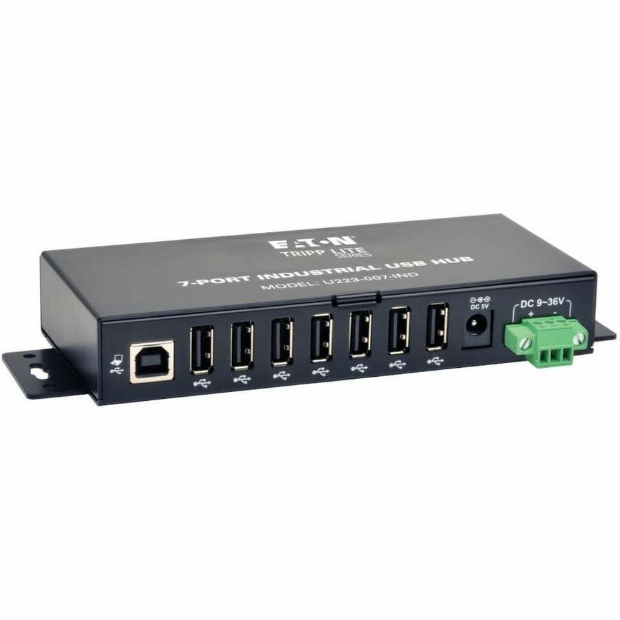 Eaton Tripp Lite Series 7-Port Industrial-Grade USB 2.0 Hub - 15 kV ESD Immunity, Metal Housing, Mountable U223-007-IND