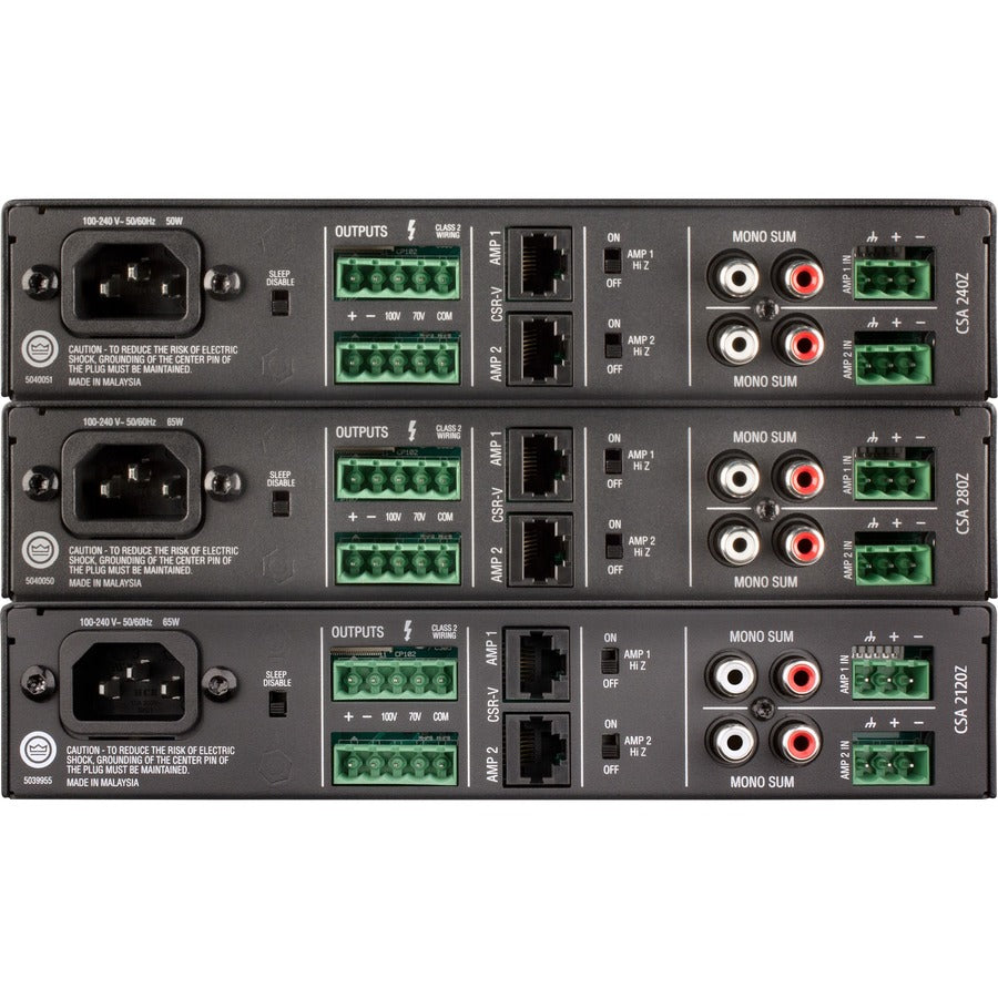JBL Commercial Commercial 280Z Amplifier - 160 W RMS - 2 Channel - Black NCSA280Z-U-US