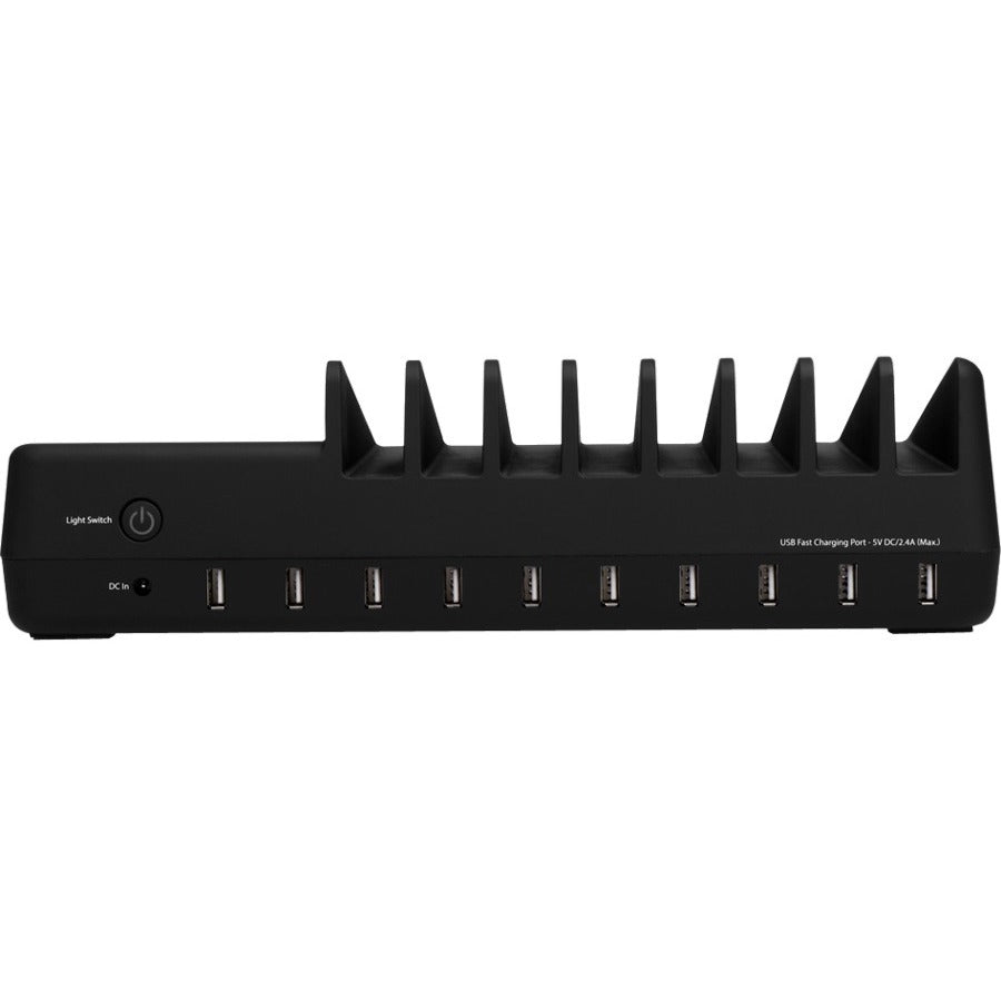SIIG 10-Port USB Charging Station with Ambient Light Deck AC-PW1314-S1