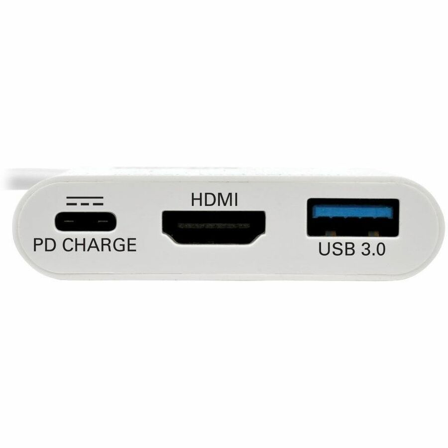 Eaton Tripp Lite Series USB-C to HDMI Adapter with USB 3.x (5Gbps) Hub Port and PD Charging, HDCP, White U444-06N-HU-C