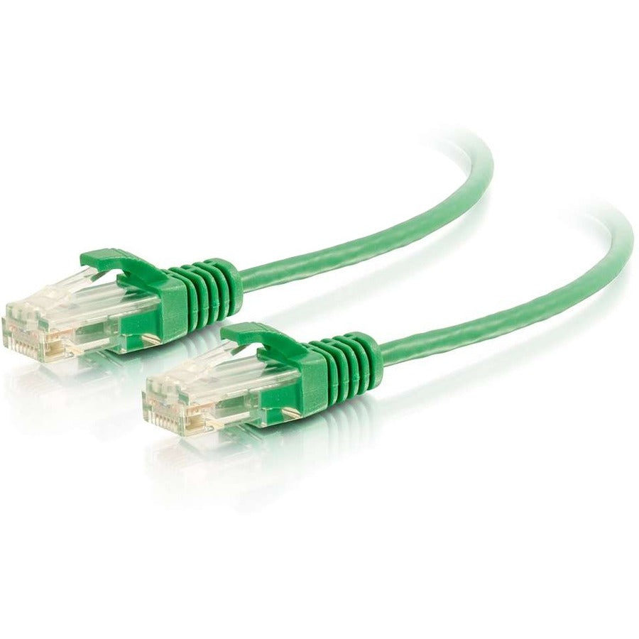 C2G 10ft Cat6 Snagless Unshielded (UTP) Slim Ethernet Cable - Cat6 Network Patch Cable - PoE - Green 01164