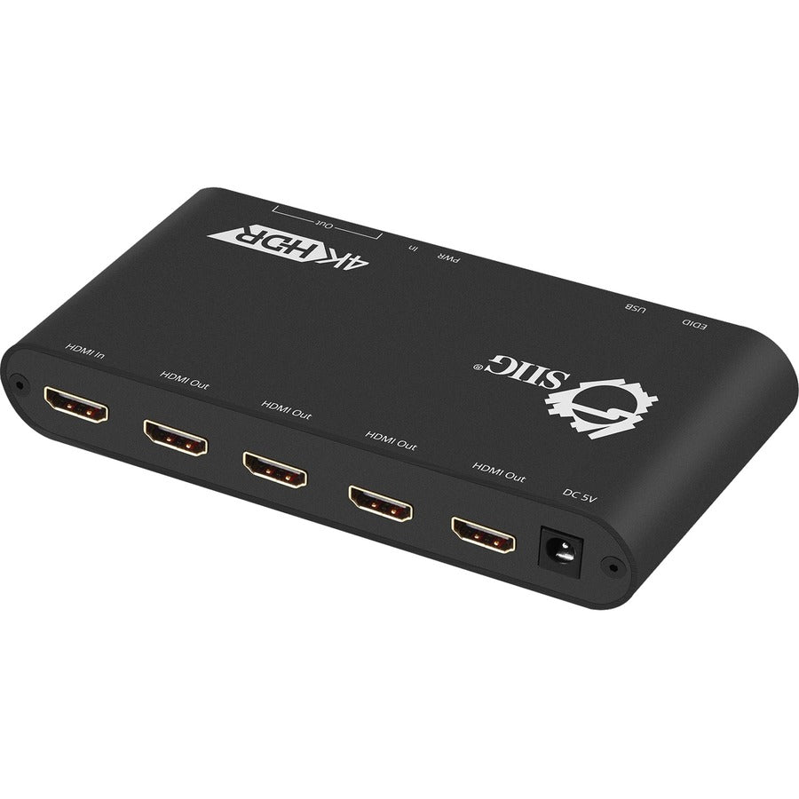 SIIG 1x4 HDMI 2.0 Splitter / Distribution Amplifier with Auto Video Scaling - 4K 60Hz HDR CE-H22Y11-S1