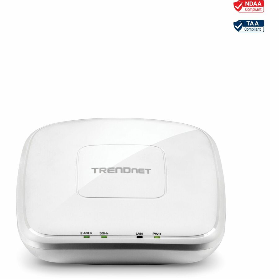 TRENDnet AC1750 Dual Band PoE Access Point, 1300Mbps WiFi AC+450 Mbps WiFi N, WDS Bridge, WDS Station, Repeater Modes, Band Steering, WiFi Traffic Shaping, IPv6, White, TEW-825DAP TEW-825DAP