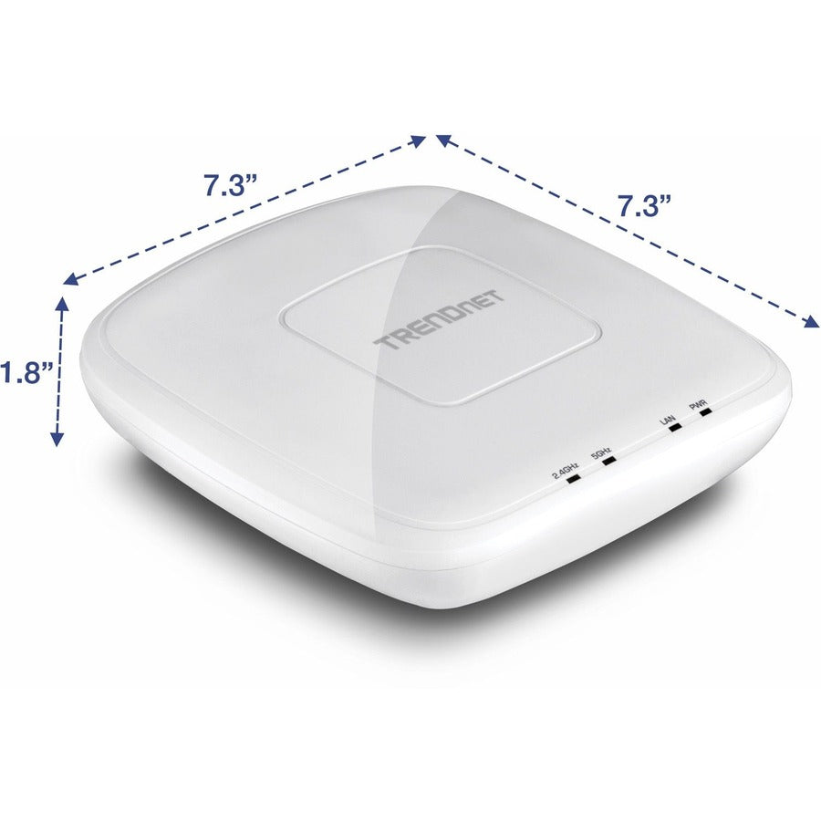 TRENDnet AC1750 Dual Band PoE Access Point, 1300Mbps WiFi AC+450 Mbps WiFi N, WDS Bridge, WDS Station, Repeater Modes, Band Steering, WiFi Traffic Shaping, IPv6, White, TEW-825DAP TEW-825DAP