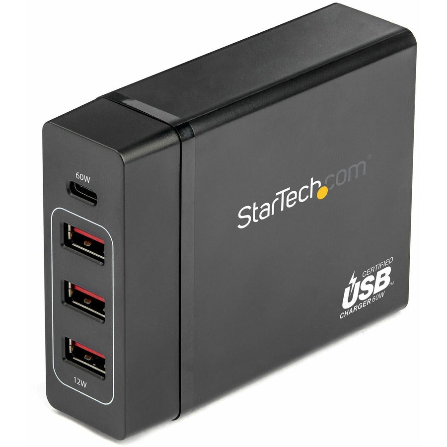 StarTech.com USB-C Charging Station, 72W, 1x USB-C + 3x USB-A, Portable Charger with PD, Laptop Replacement Charger, USB-C Power Adapter DCH1C3A